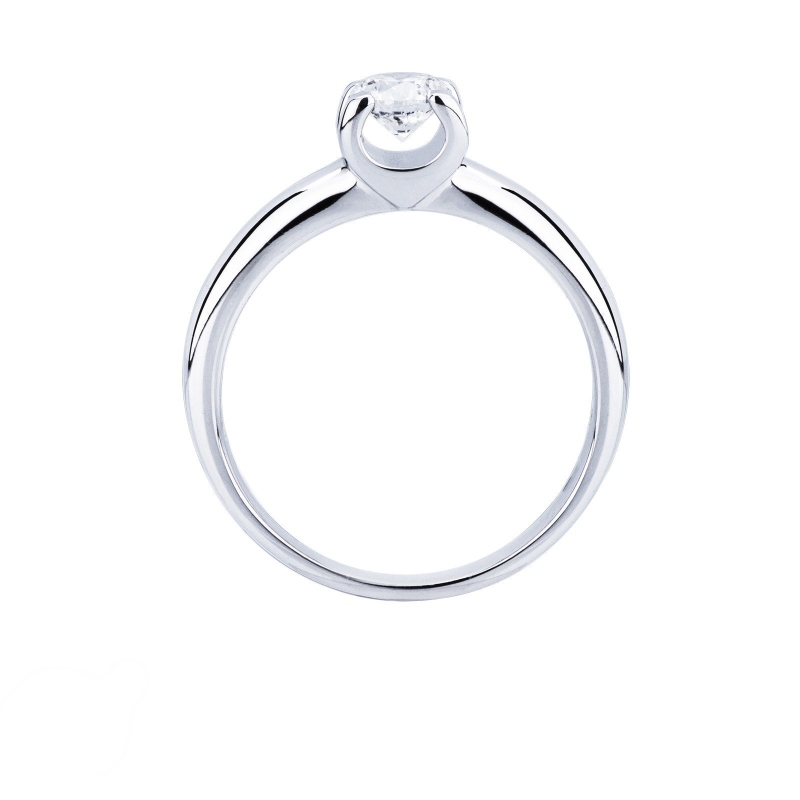 Bague or blanc 18k solitaire diamant 0.50 ct  Bague or blanc 18k solitaire diamant 0.50 ct