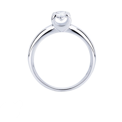 Bague or blanc 18k solitaire diamant 0.50 ct 