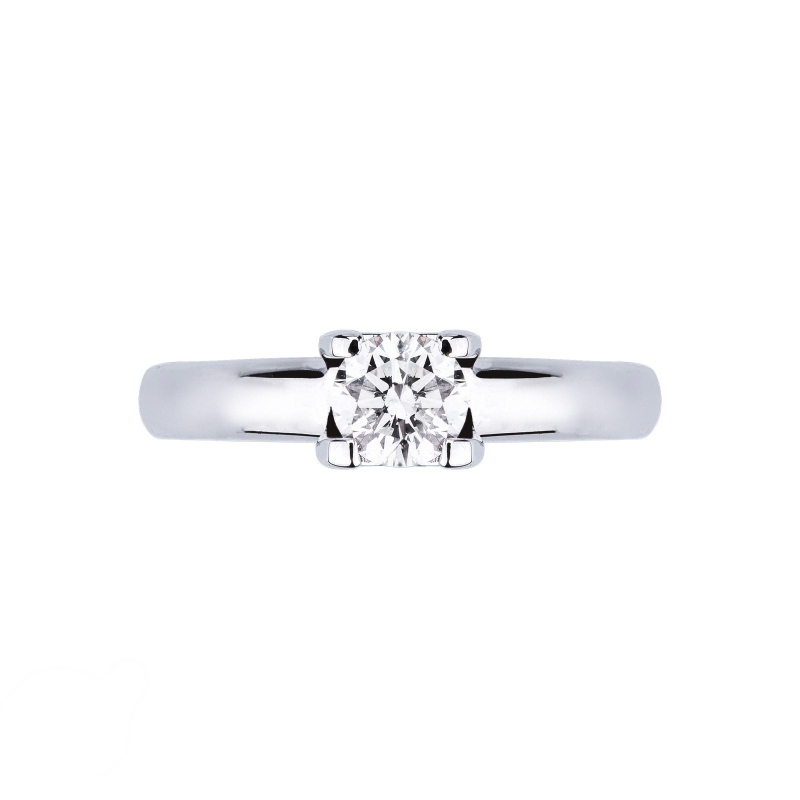 Bague or blanc 18k solitaire diamant 0.50 ct  Bague or blanc 18k solitaire diamant 0.50 ct