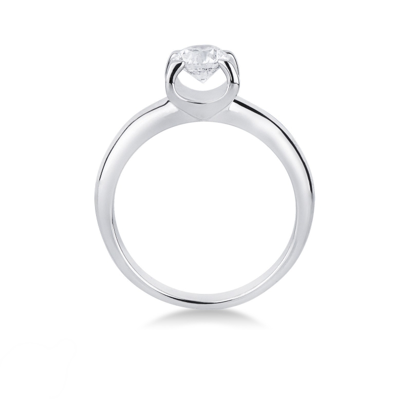Solitaire bague or blanc 18k avec diamant 0,70 ct