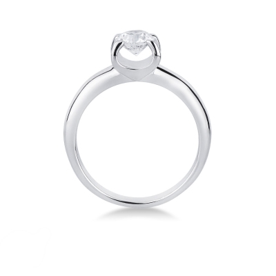 Solitaire bague or blanc 18k avec diamant 0,70 ct