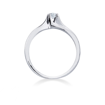 Bague or blanc solitaire diamant 0.15 ct