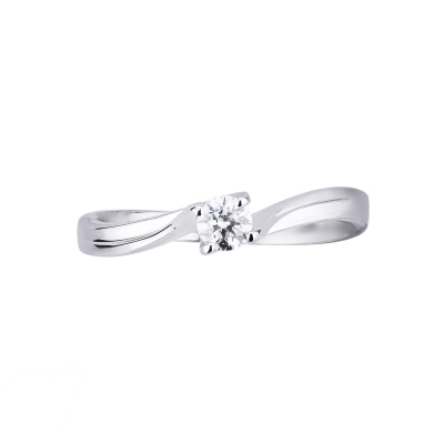 Solitaire diamant 0.20 ct en or blanc 750