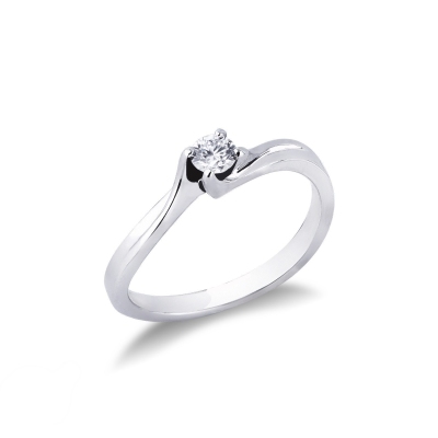 Solitaire diamant 0.20 ct en or blanc 750