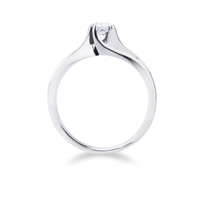 Bague de fiançailles or blanc 750 diamant 0.25 ct
