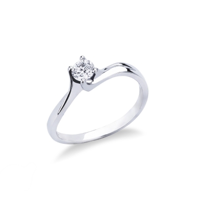 Bague de fiançailles diamant 0.30 ct or blanc 18k