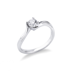 Bague de fiançailles diamant 0.40 ct or blanc 18k