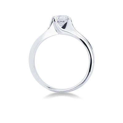 Solitaire or blanc 18k avec diamant 0.70 ct