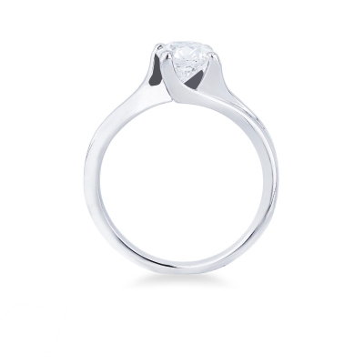 Solitaire en or blanc 18 carats avec diamant incrusté de 0,90 carat