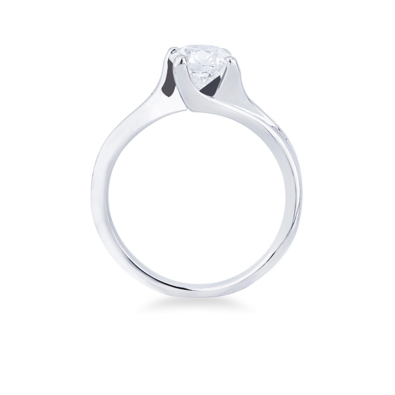 Bague solitaire en or blanc 18 carats avec diamant 1ct