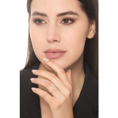 Bague Solitaire Diamant 0.10 ct et Or Blanc 750