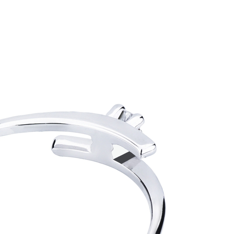 Bague solitaire en or blanc 18k avec diamant 0,04 ct