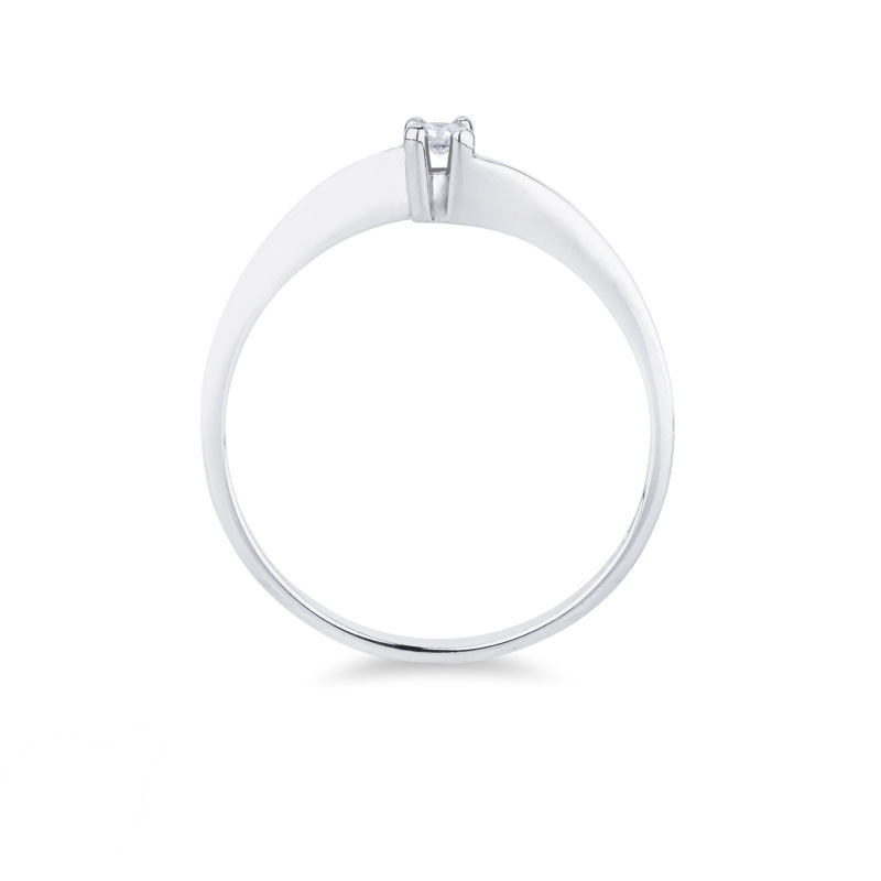 Bague solitaire en or blanc 18 carats avec diamant 0,04 Bague solitaire en or blanc 18 carats avec diamant 0,04