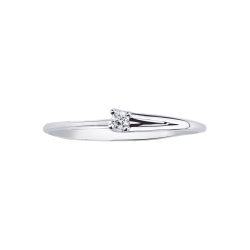 Solitaire en or blanc 18 carats avec diamant 0,04 ct 2