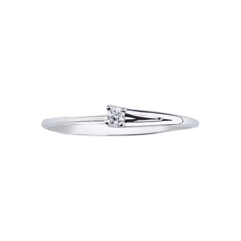 Solitaire en or blanc 18 carats avec diamant 0,04 ct Solitaire en or blanc 18 carats avec diamant 0,04 ct
