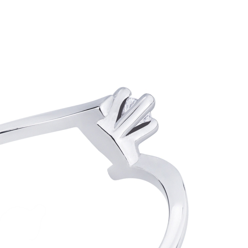 Bague Solitaire en Or Blanc 18k avec Diamant Taille Brillante 0.04 ct Bague Solitaire en Or Blanc 18k avec Diamant Taille Brillante 0.04 ct