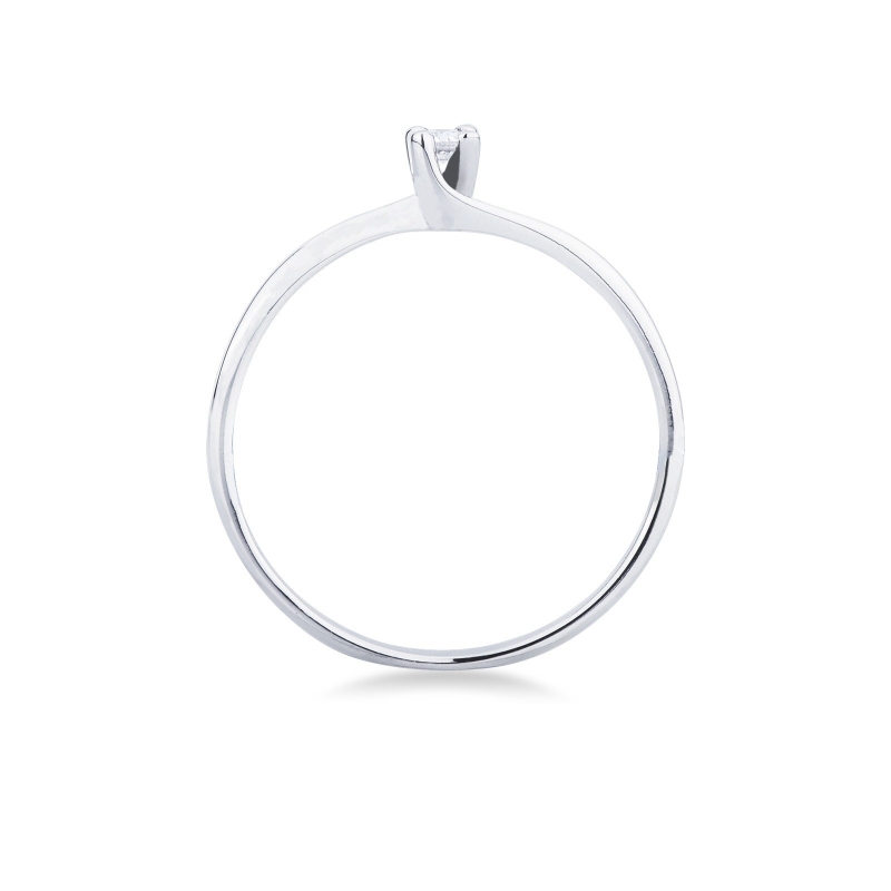 Bague solitaire en or blanc 750 avec diamant 0,04 ct Bague solitaire en or blanc 750 avec diamant 0,04 ct