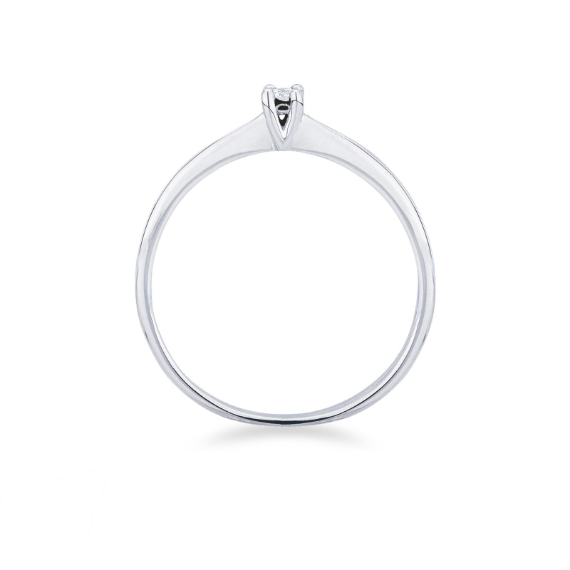 Bague solitaire 4 griffes en or blanc 750 avec diamant 0,04 ct Bague solitaire 4 griffes en or blanc 750 avec diamant 0,04 ct