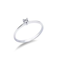 Bague 0.04 ct  solitaire en or blanc 18 carats avec diamant