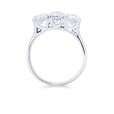 Bague Trilogy en or blanc 18k avec diamants 1,70 ct