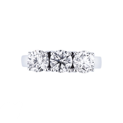 Bague Trilogy en or blanc 18k avec diamants 1,70 ct