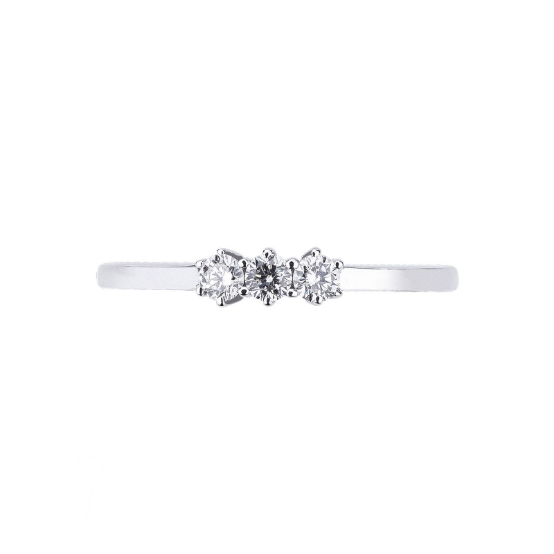 Bague trilogie diamants 0.25 ct or blanc 18k Bague trilogie diamants 0.25 ct or blanc 18k