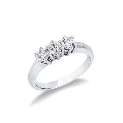 Bague de mariage en or 18 carats avec 3 diamants