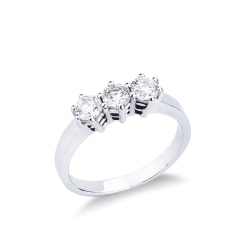 Bague trilogy en or blanc 18k avec diamants 0.80 ct