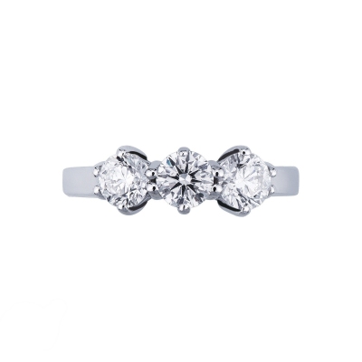 Bague trilogie 1.20 ct en or blanc 18k
