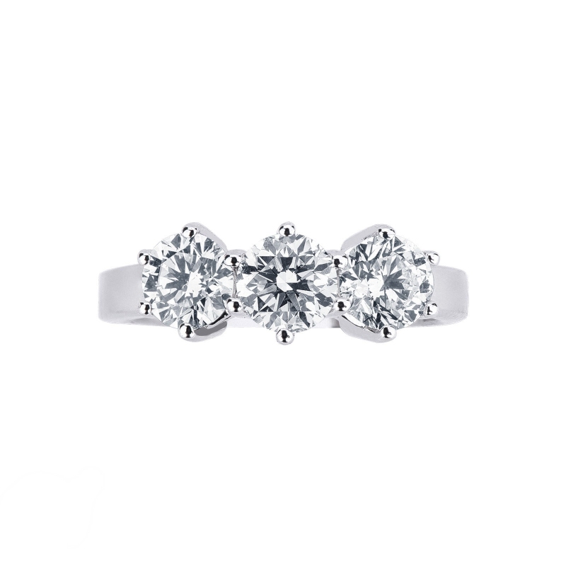 Bague Trilogy femme en or blanc 18k avec diamants 1,50 ct