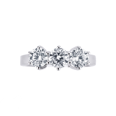 Bague Trilogy femme en or blanc 18k avec diamants 1,50 ct