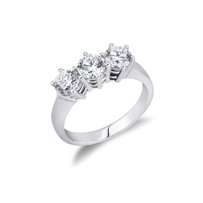 Bague Trilogy femme en or blanc 18k avec diamants 1,50 ct