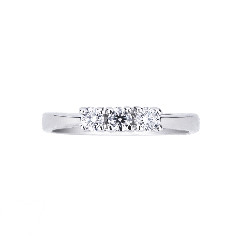 Bague trilogy en or blanc 18k avec diamants ct 0.30