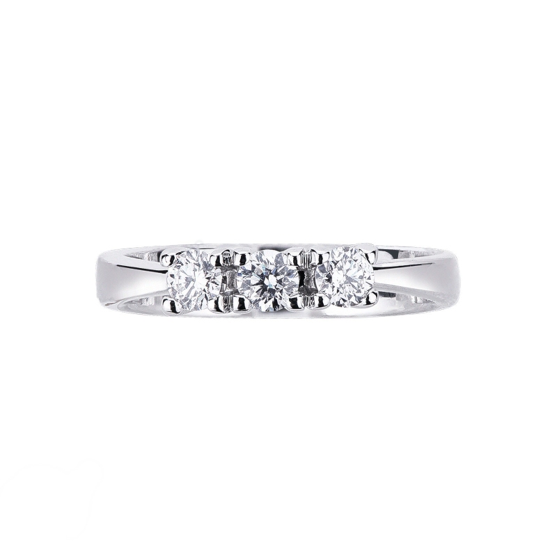 Bague femme Trilogy en or blanc 18K avec diamants Bague femme Trilogy en or blanc 18K avec diamants