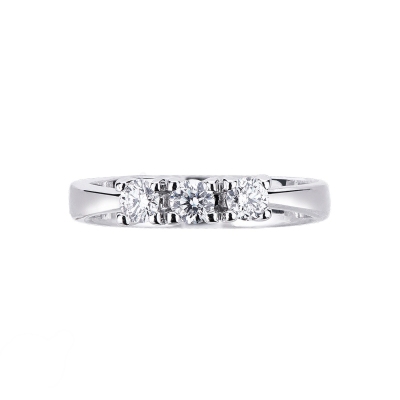 Bague femme Trilogy en or blanc 18K avec diamants
