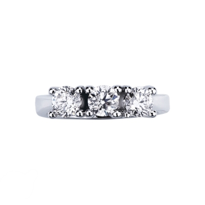 Bague trilogy en or blanc 18k avec diamants 1,15 ct