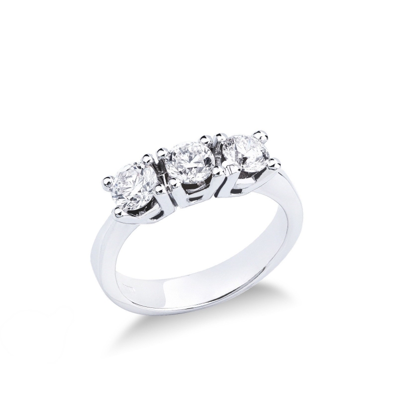 Bague trilogy en or blanc 18k avec diamants 1,15 ct