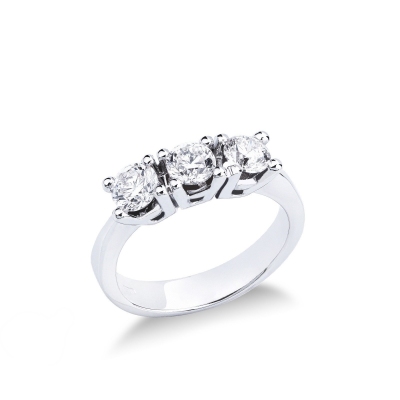 Bague trilogy en or blanc 18k avec diamants 1,15 ct