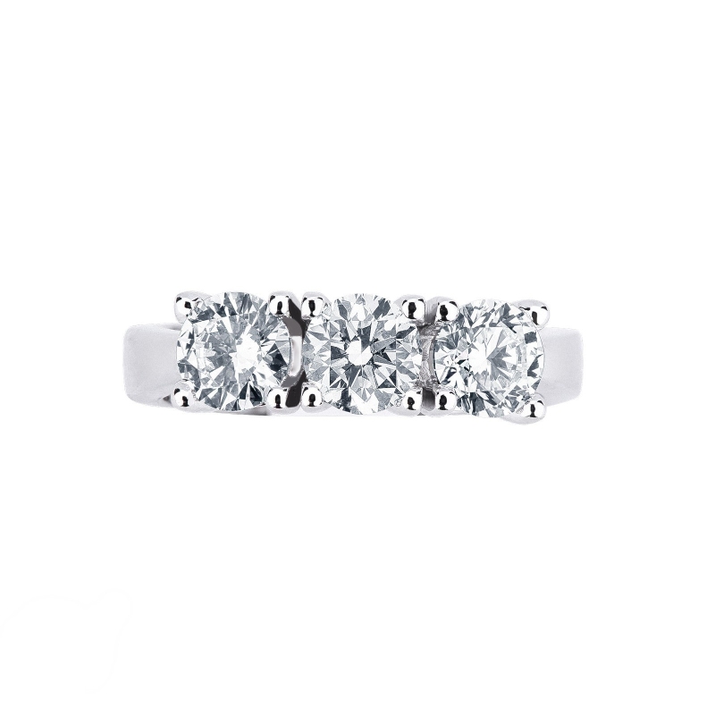 Bague Trilogie de diamants en or blanc 18k Bague Trilogie de diamants en or blanc 18k