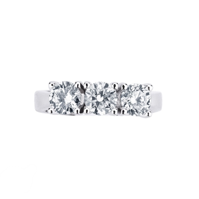 Bague Trilogie de diamants en or blanc 18k