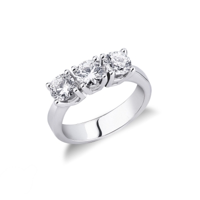 Bague Trilogie de diamants en or blanc 18k