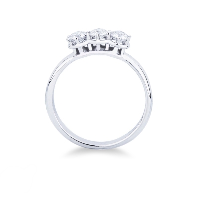 Bague trilogy en or blanc 18k avec diamants 0,60 ct
