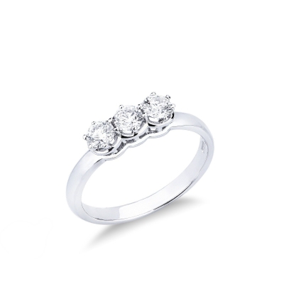 Bague trilogy en or blanc 18k avec diamants 0,60 ct