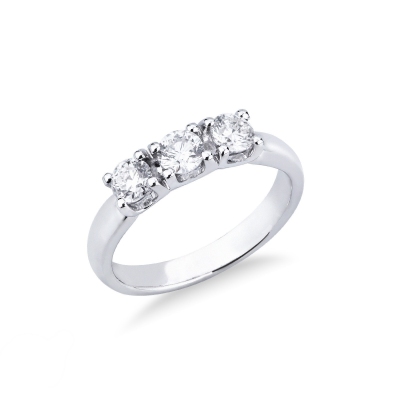 Bague trilogy en or blanc 750 avec 3 diamants