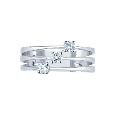 Bague Trilogy en Or Blanc 18k Diamants 0,24 Ct