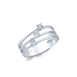 Bague Trilogy en Or Blanc 18k Diamants 0,24 Ct