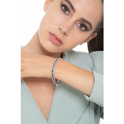 Bracelet saphirs bleu diamants homme et femme unisex