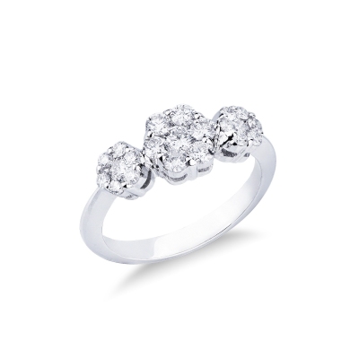 Bague Illusion Trilogy en or blanc 18 carats avec diamants
