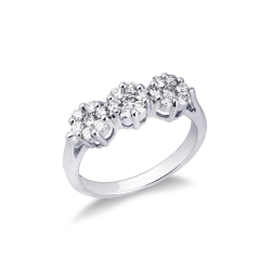 Bague trilogy en or blanc 18k avec diamants