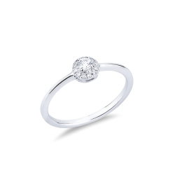 Anneau or blanc 18 carats avec diamants